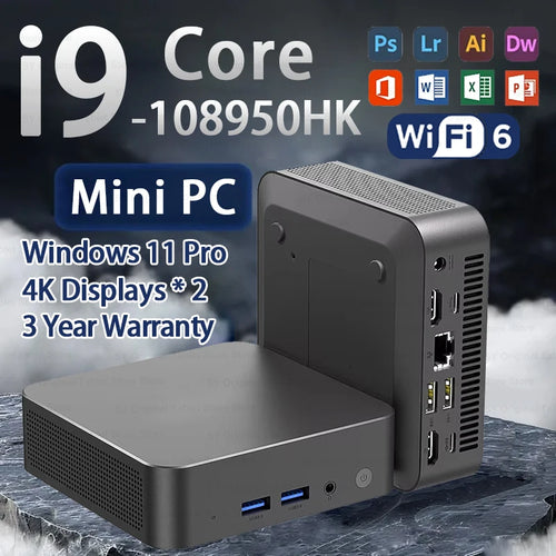 Mini PC Core I9 10980HK I3 6100U Windows 11 Por Gamer Mini Computer 16GB 32GB DDR4 1TB SSD PC Gamer Desktop Portable Office PC